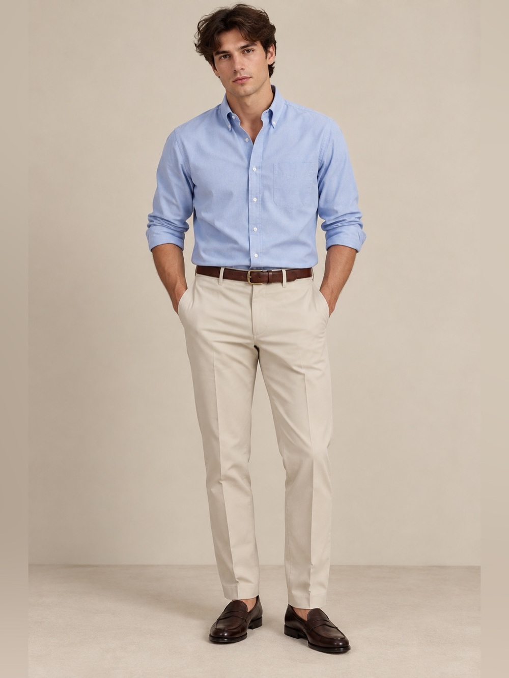Brooks Brothers Advantage Chino Milano Fit Men’s Pants – 34x29 – Beige/Khaki
